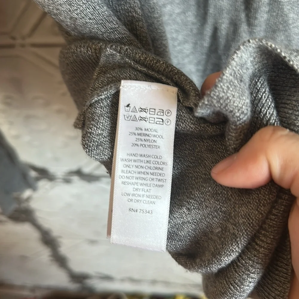 Gray Hooded modal wool blend Sweater - Picture 5 of 5